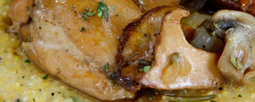 Braised Chicken Thighs with Polenta