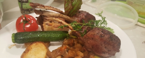 Lamb Chops,Ratatouilleand baby zucchini