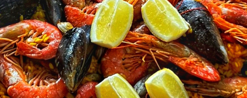 Seafood paella