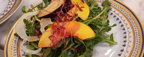 Arugula, Stonefruit, shaved fennel