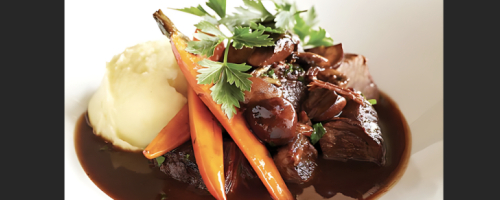 Braised Beef with young Carrot and mash Potato