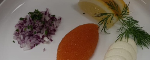 Vendace roe (Löjrom) toast