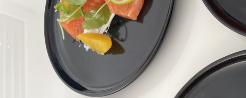 Gravlax de saumon, mousse au agrume