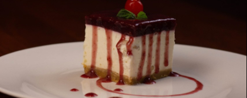 Cheese cake con coulish de fresa