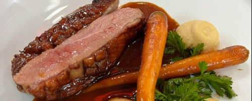 Canard a l'orange et parsnip puree