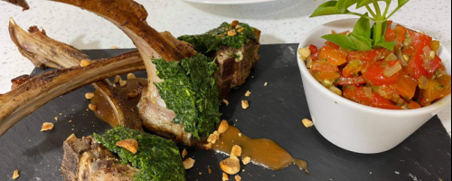 Lamb Chop in Green Crust