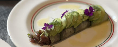 Tuna Tartare in cucumber maki