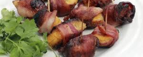 Apple wood Bacon Wrapped Plantains